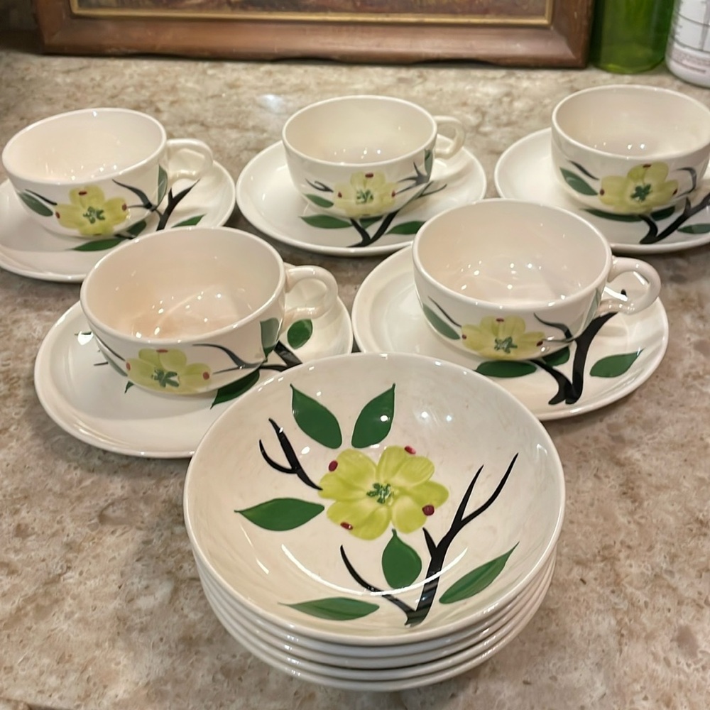 Mid Century Dishes, Dixie Dogwood pattern